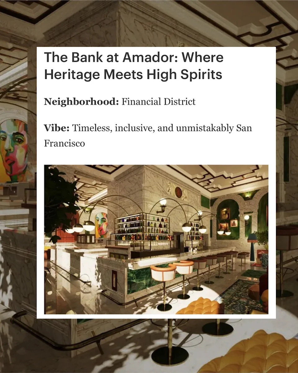 The Bank at Amador: Where Heritage Meets High Spirits in San Francisco